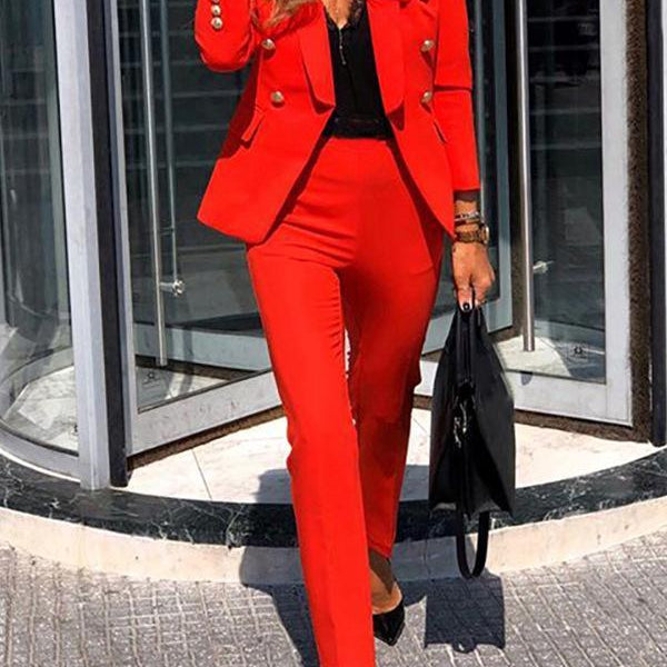 Briselda | Conjunto para mujer con blazer de un botón y pantalones entallados | Refinado