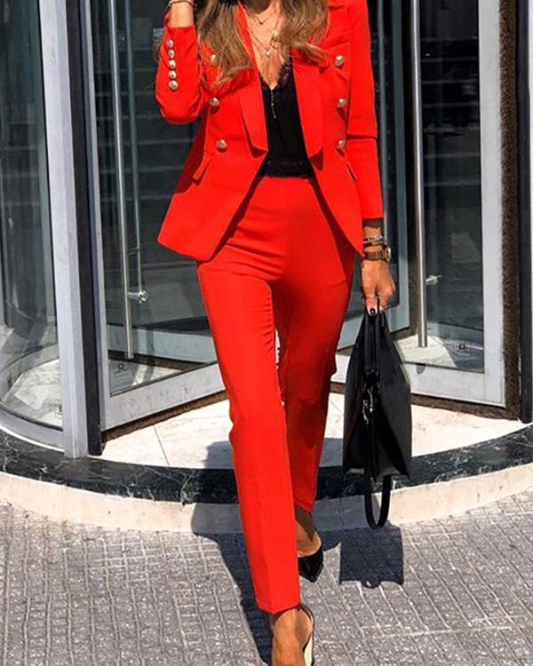 Briselda | Conjunto para mujer con blazer de un botón y pantalones entallados | Refinado