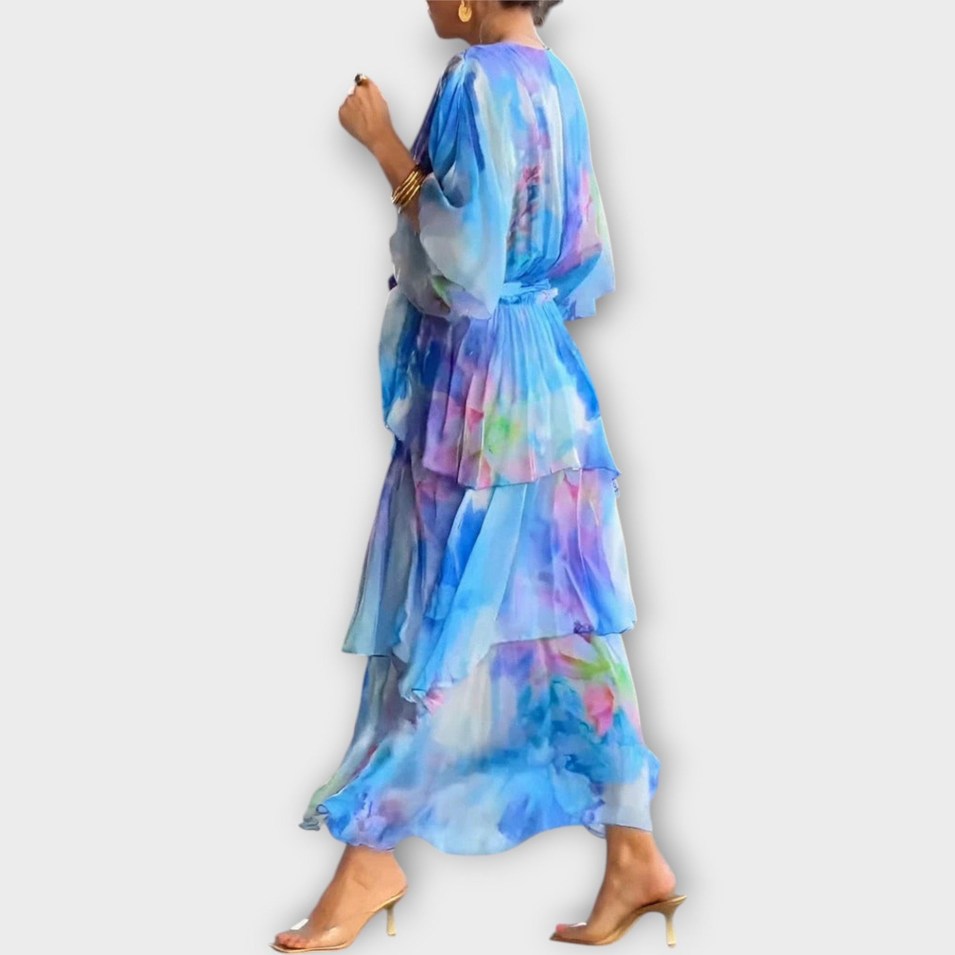Vestido Aireado con Múltiples Volantes
