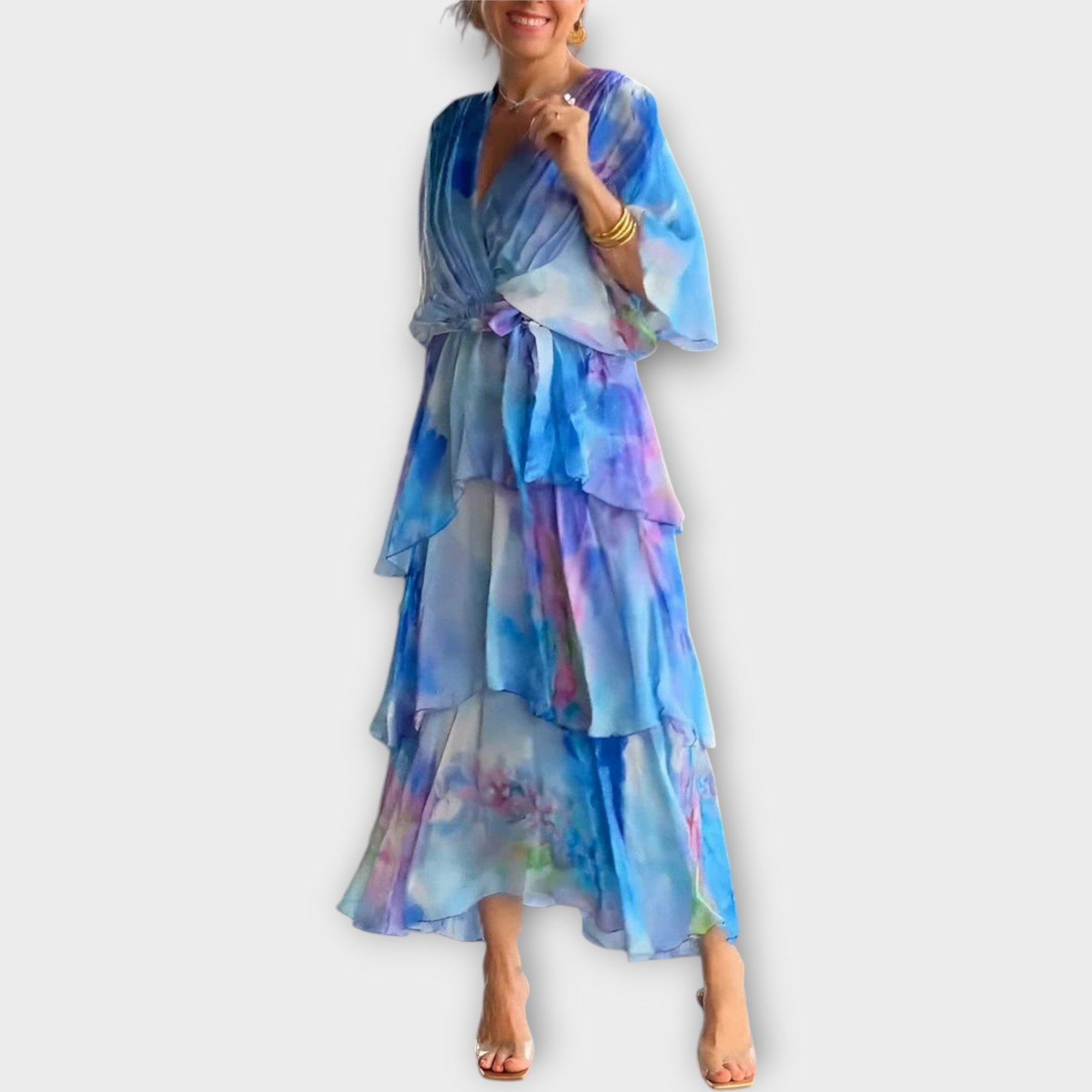 Vestido Aireado con Múltiples Volantes