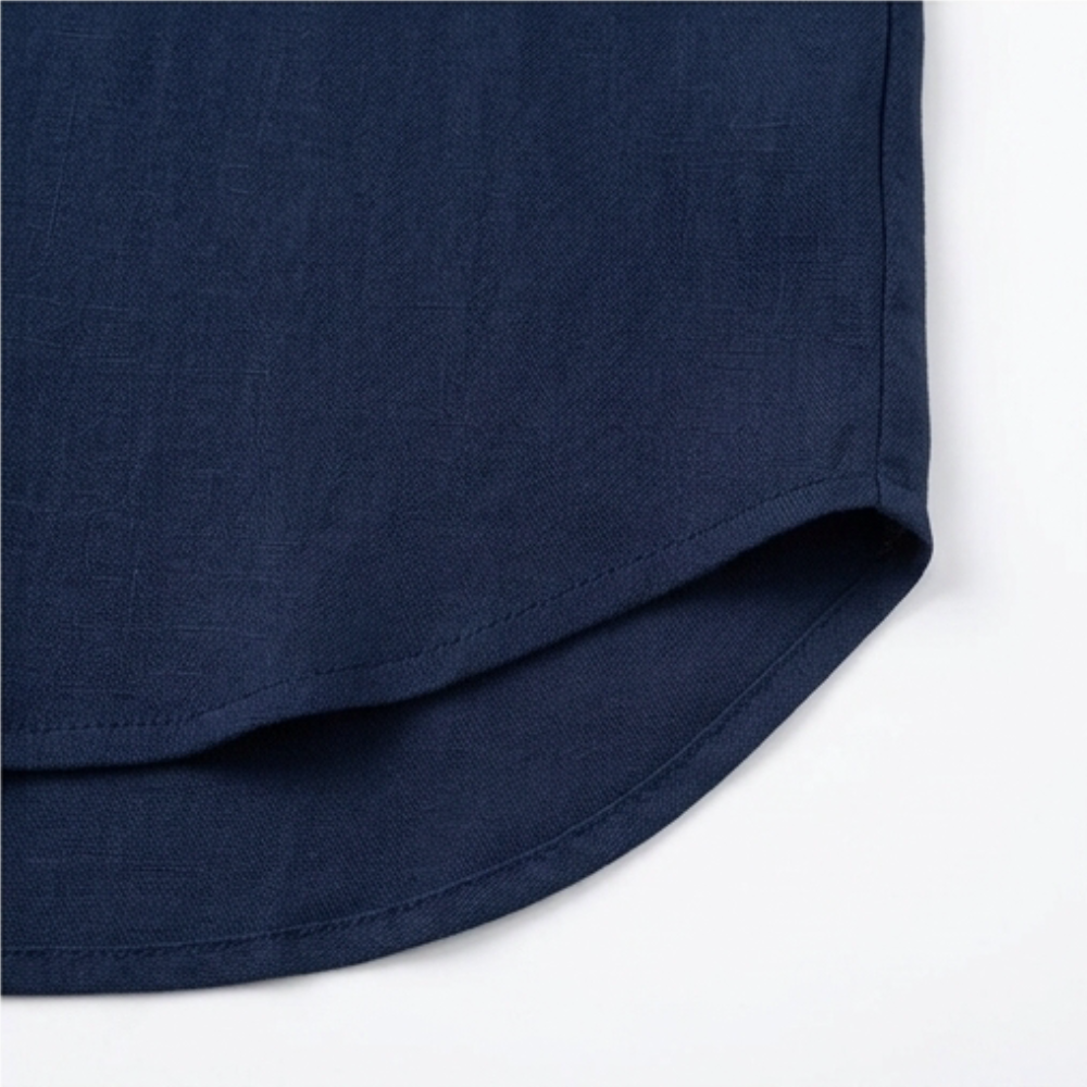 Wovena™ – Blusa V Neck Fresca con Dobladillo Curvo