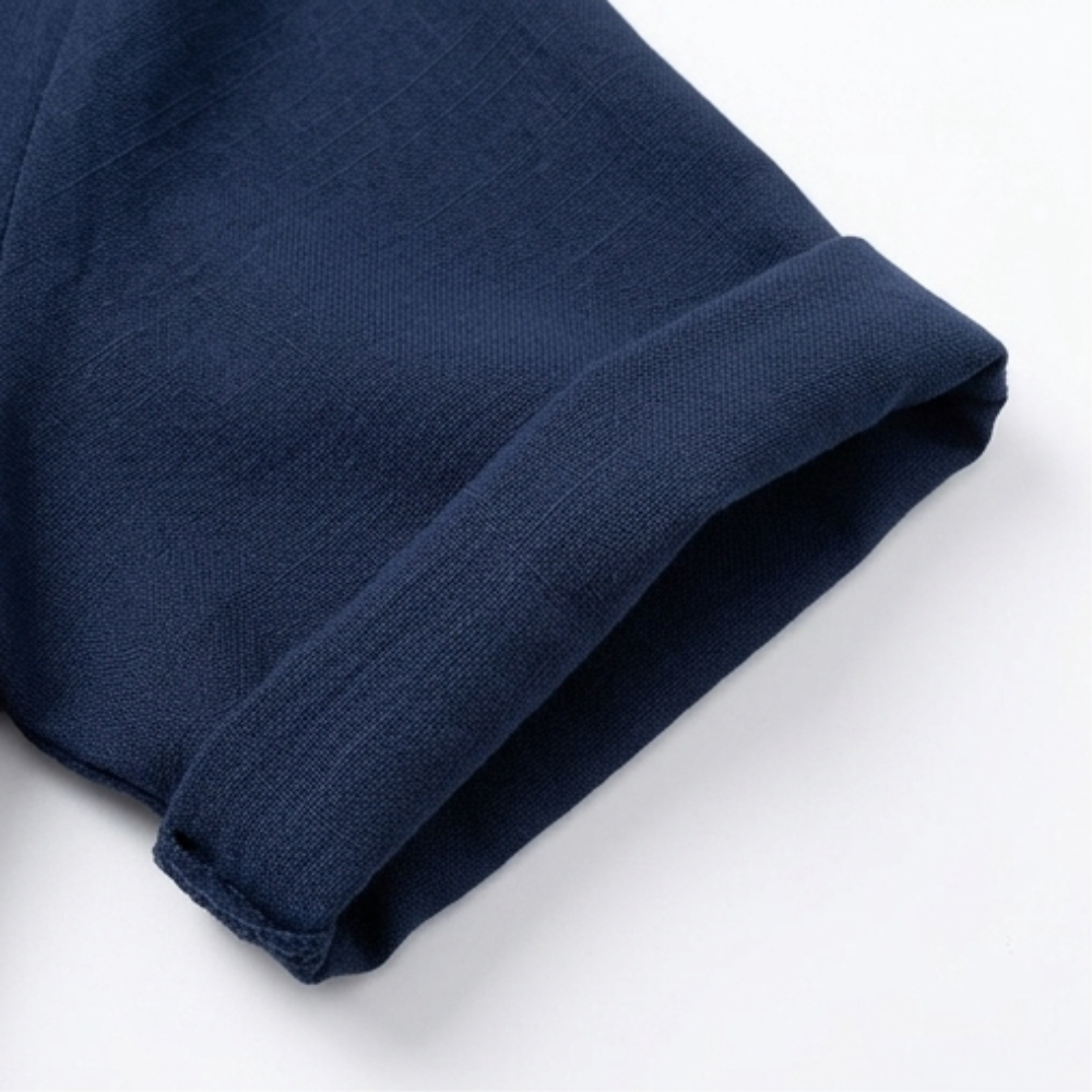 Wovena™ – Blusa V Neck Fresca con Dobladillo Curvo