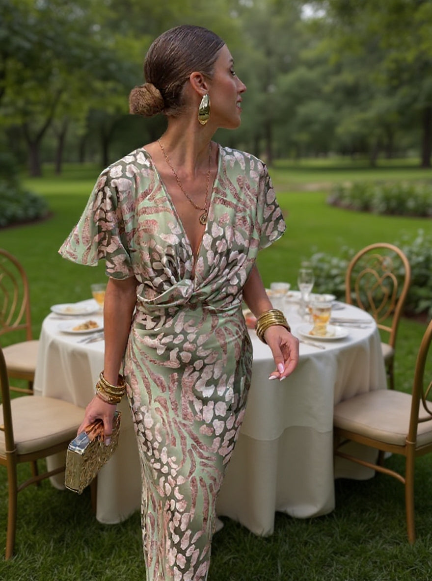 Clarandra | Vestido Midi Cobrizo