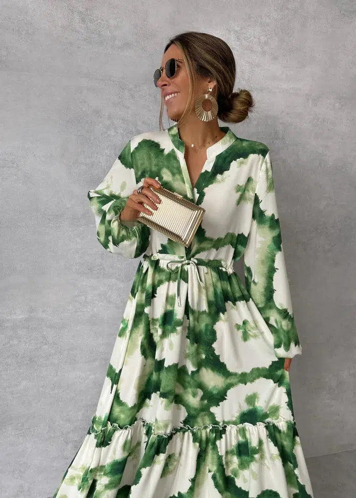 Vestido Maxi con Cintura Ajustable de Luna