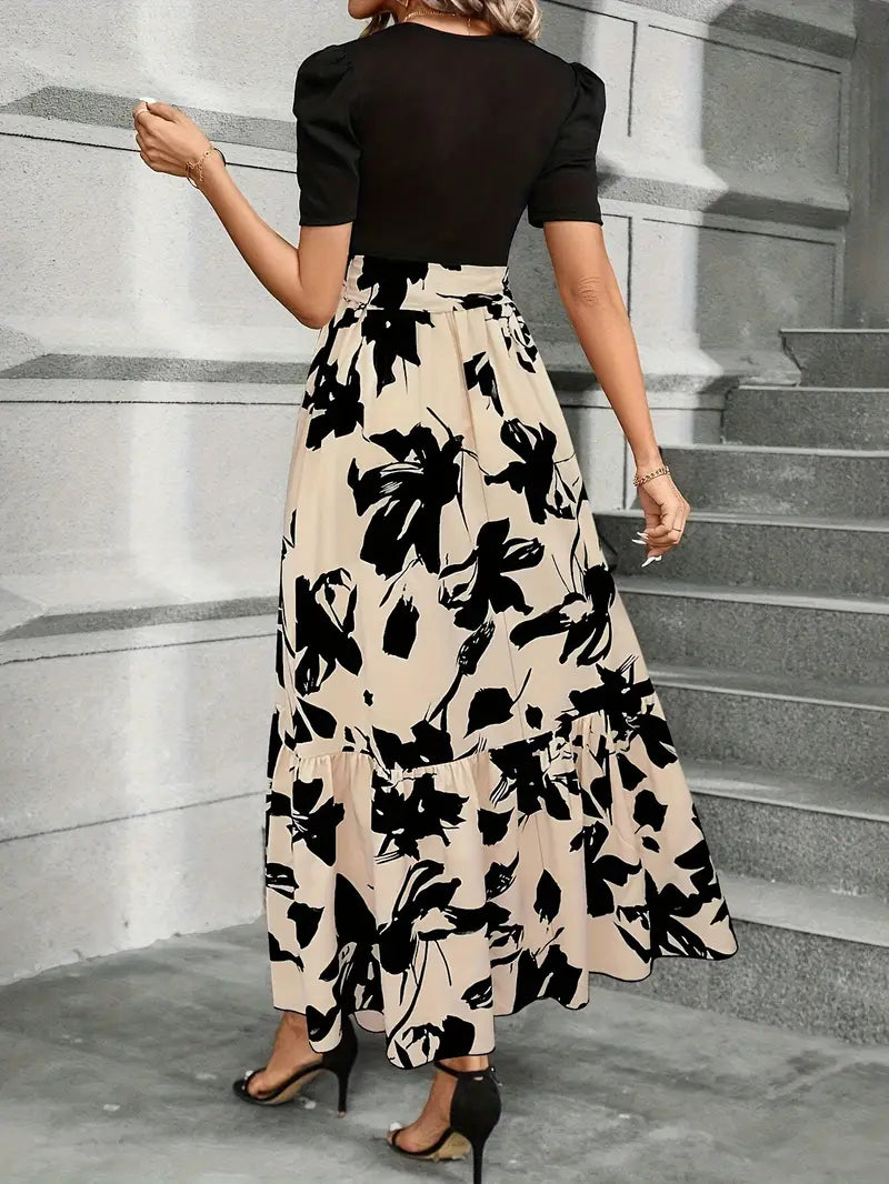 Vestido Maxi con Cintura de Lazo de Gracia Moderna de Luna