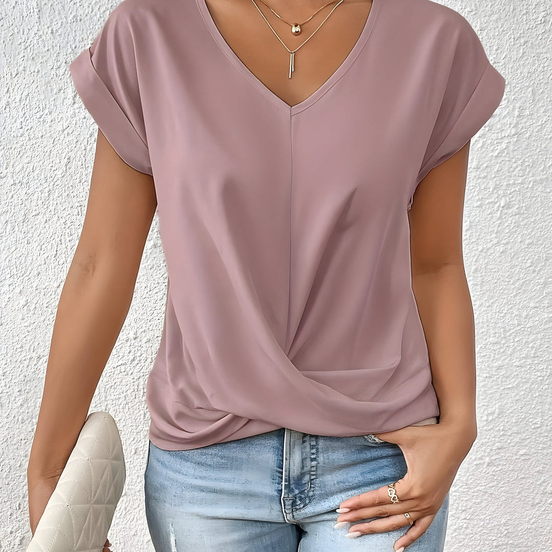 Rut | Top con nudo frontal y escote en V para mujer