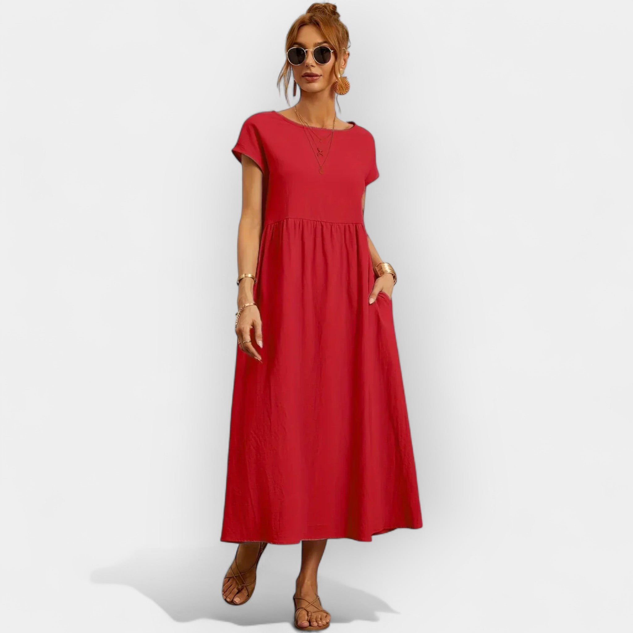 Vestido de Algodón Ligero con Bolsillos