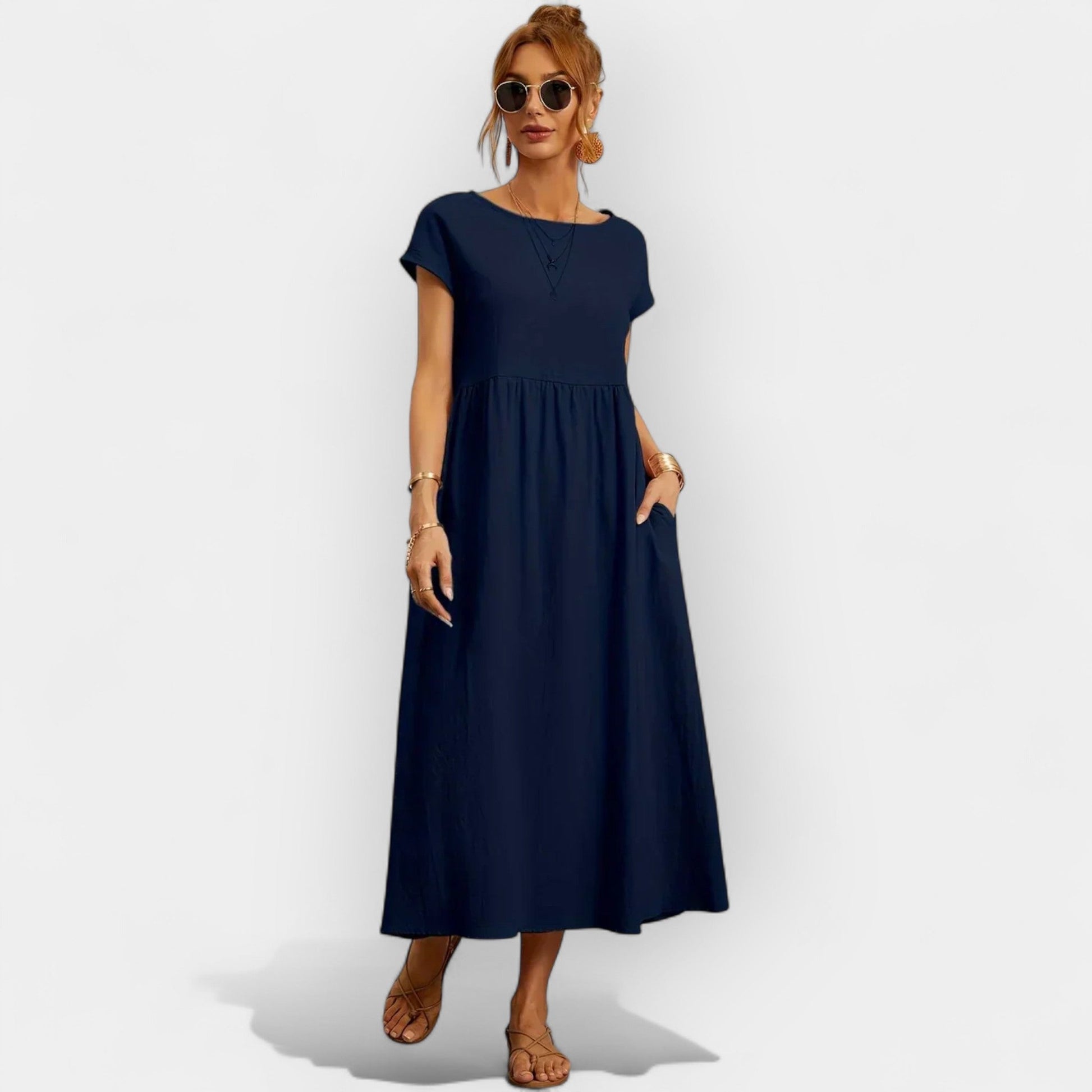 Vestido de Algodón Ligero con Bolsillos