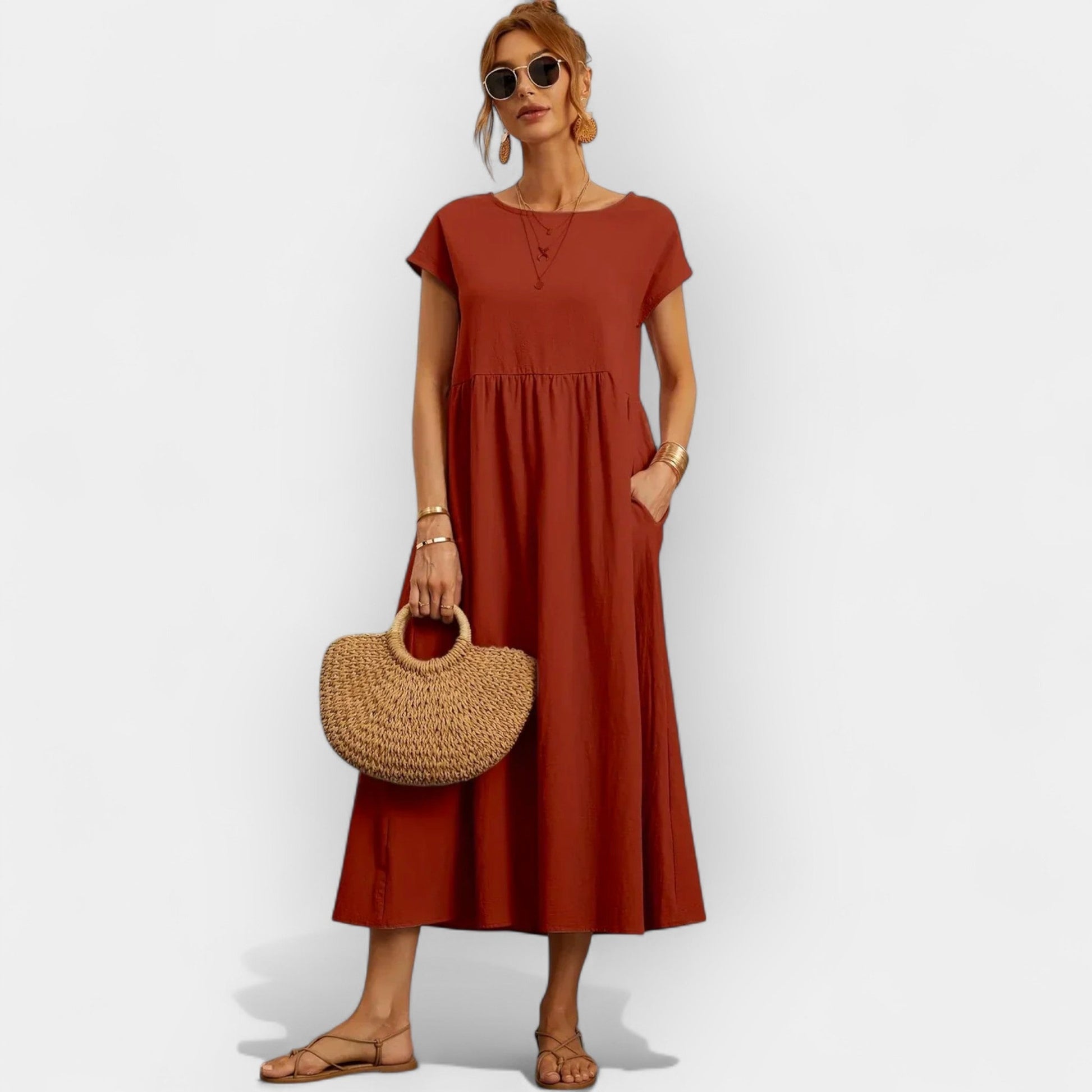 Vestido de Algodón Ligero con Bolsillos