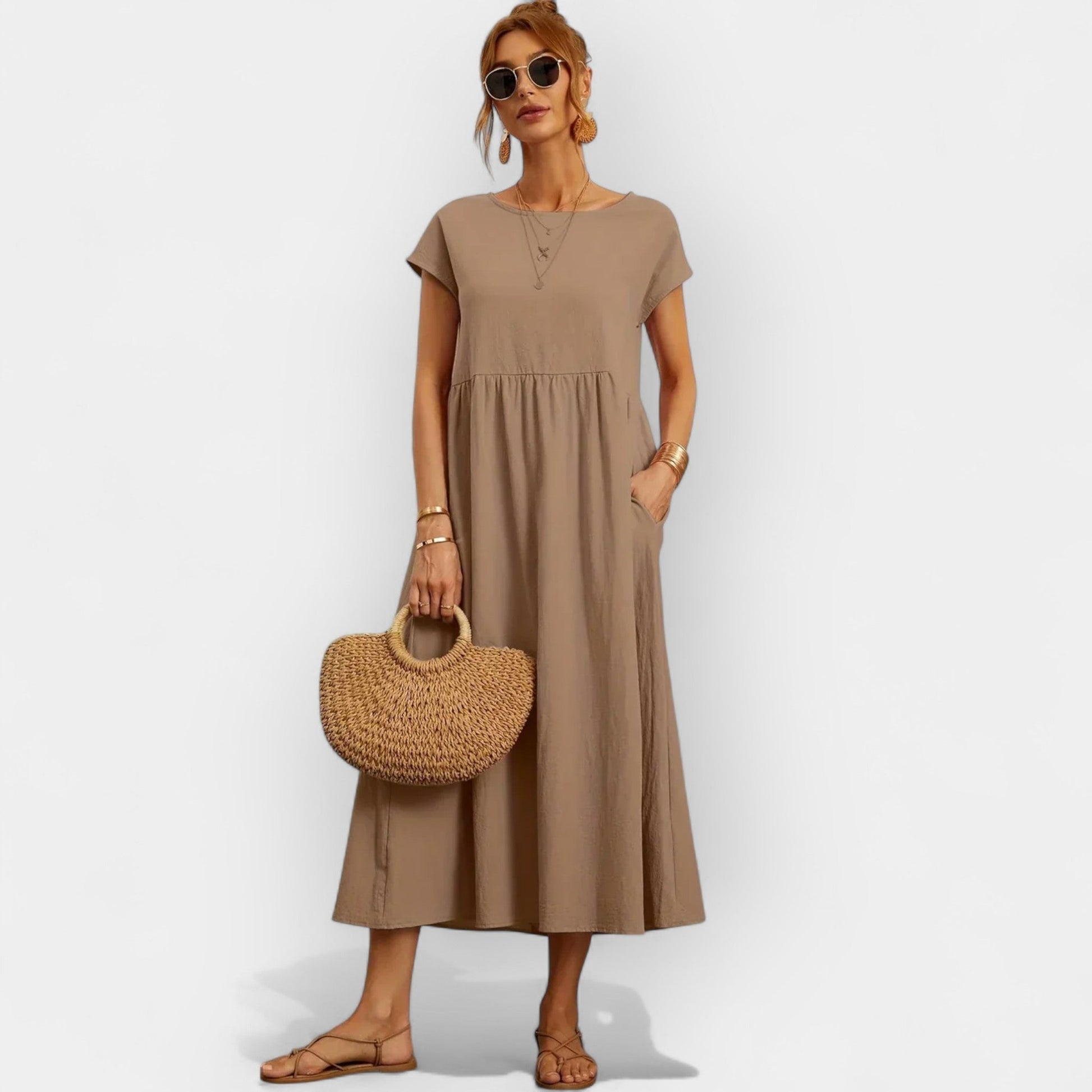 Vestido de Algodón Ligero con Bolsillos