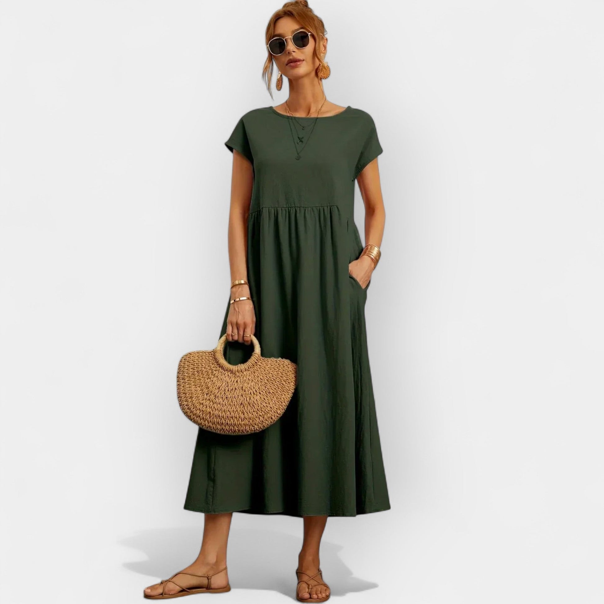 Vestido de Algodón Ligero con Bolsillos