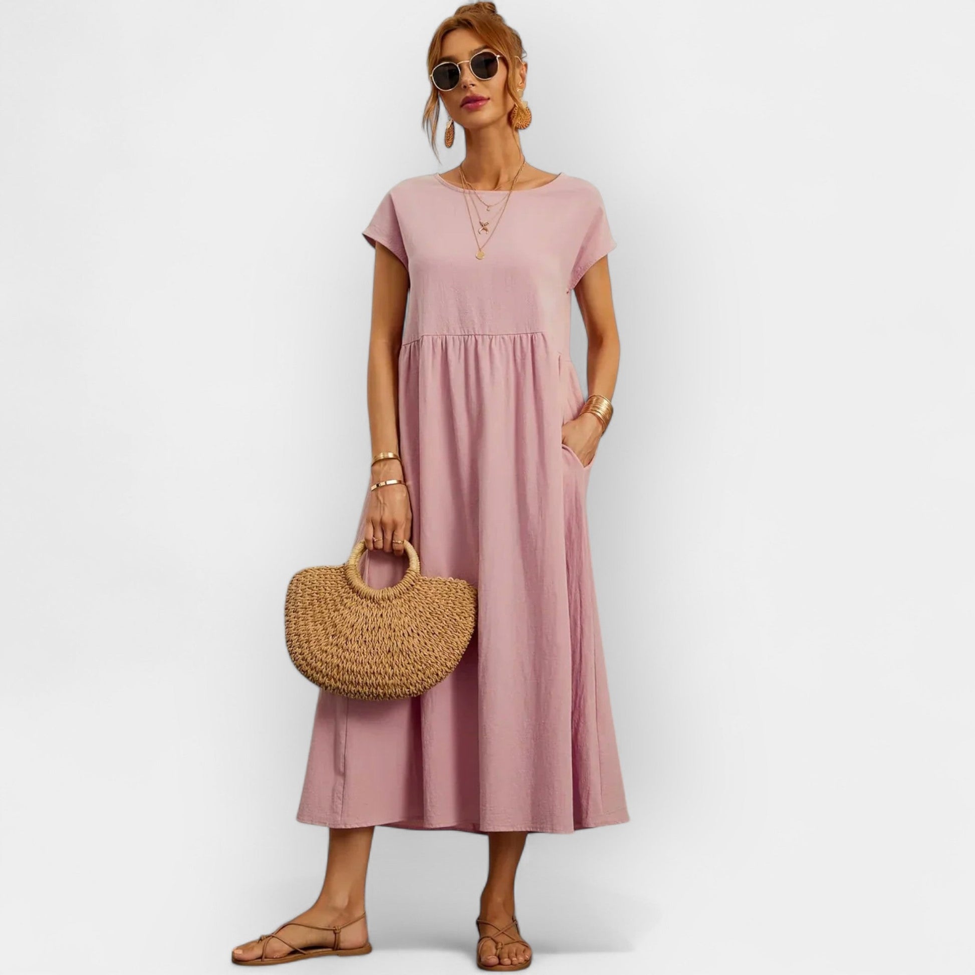 Vestido de Algodón Ligero con Bolsillos