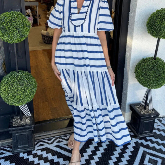 EMERY - VESTIDO MIDI RELAJADO A RAYAS