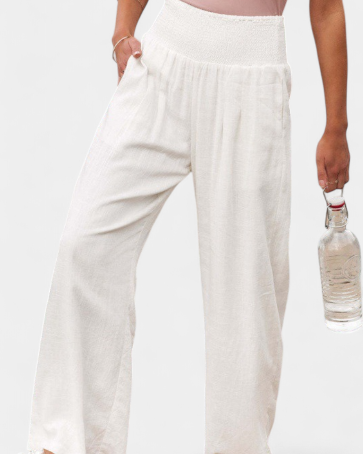 Lexia | Pantalón de Algodón y Lino con Corte Fluido y Elegancia Natural