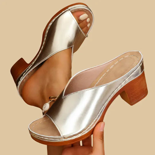 Solmira | Sandalias para mujer con tacón ancho y diseño abierto