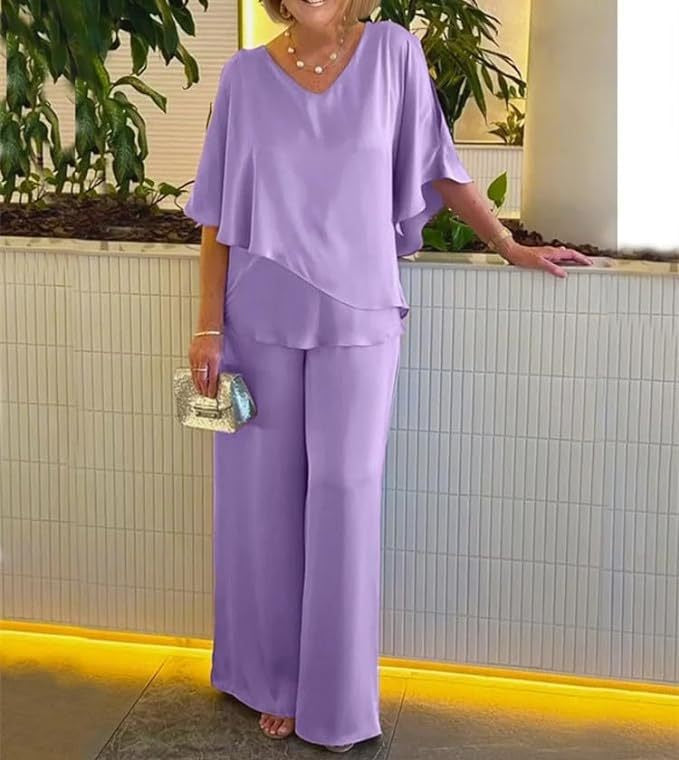 Martha - Conjunto de Pantalones Amplios y Cómodos