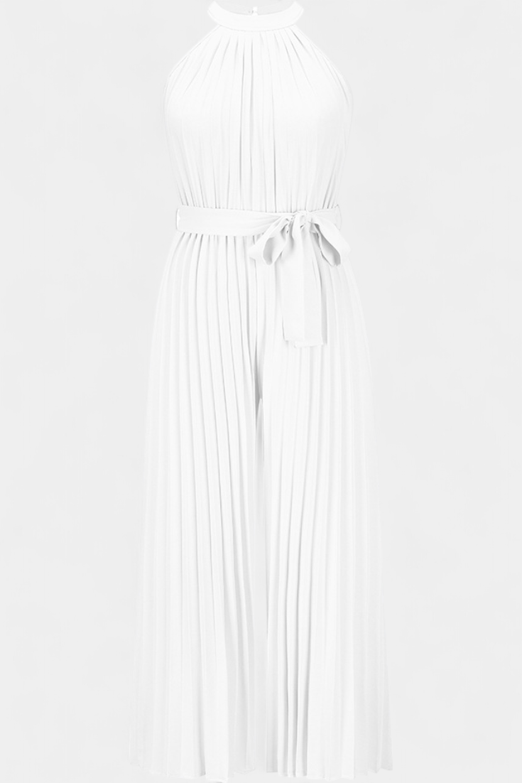 Patrizia | Mono Palazzo Plisado con Cuello Halter
