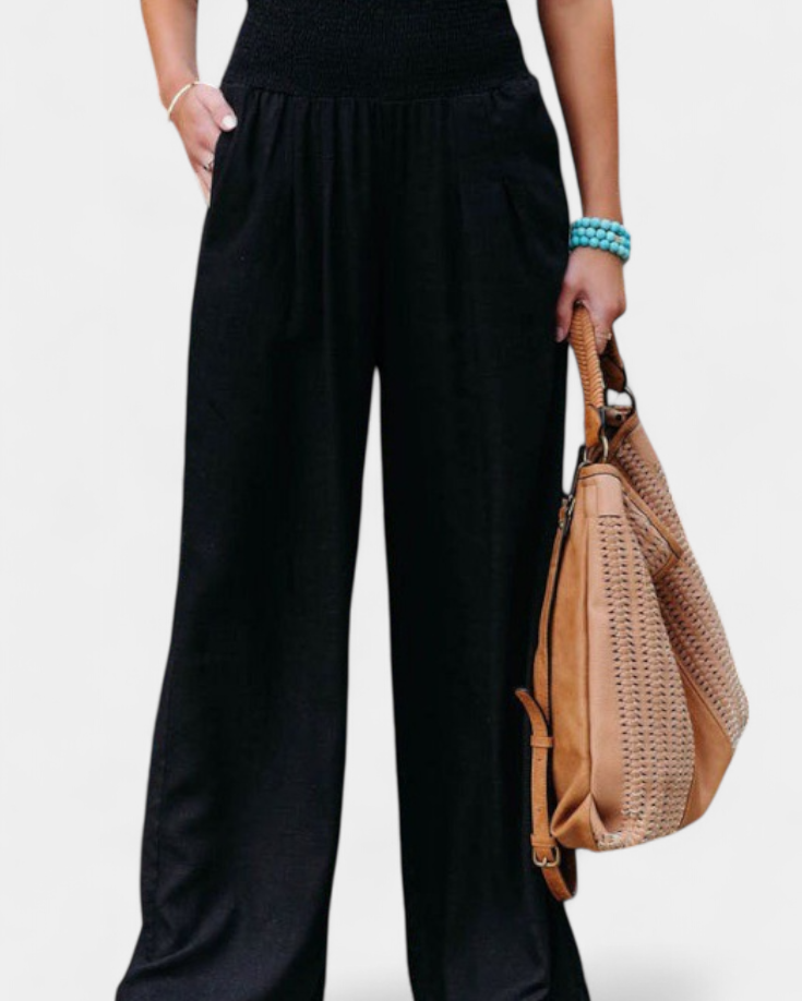 Alexia Pantalón de Algodón y Lino con Corte Fluido y Elegancia Natural