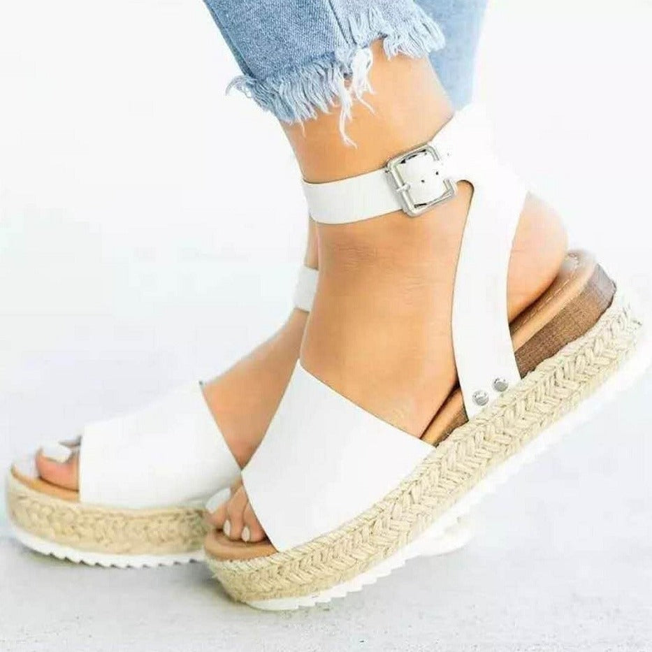 Amelia | Sandalias de mujer de primavera con plataforma y hebilla