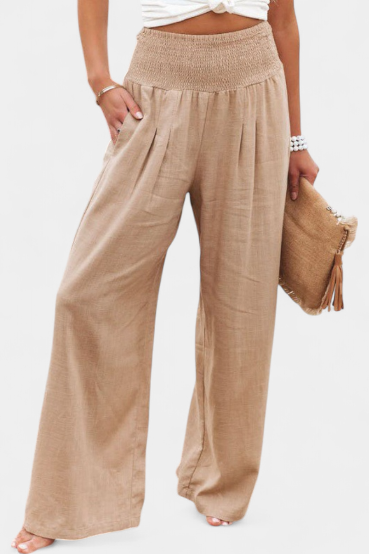 Lexia | Pantalón de Algodón y Lino con Corte Fluido y Elegancia Natural