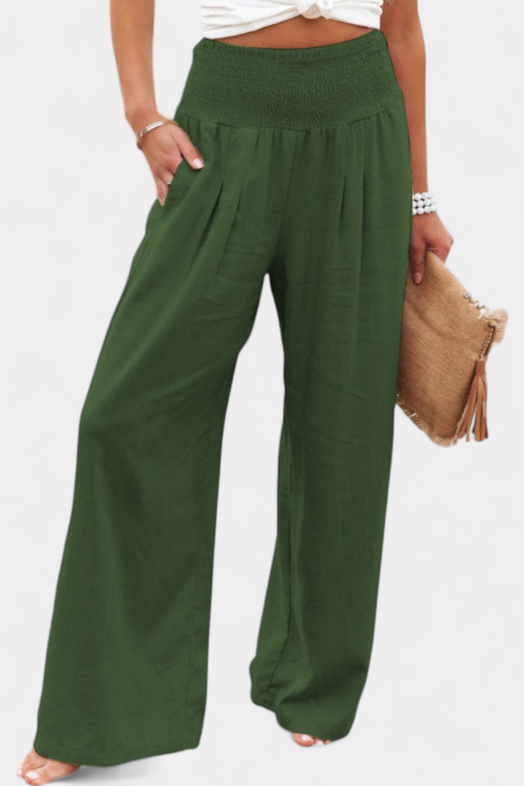 Alexia Pantalón de Algodón y Lino con Corte Fluido y Elegancia Natural
