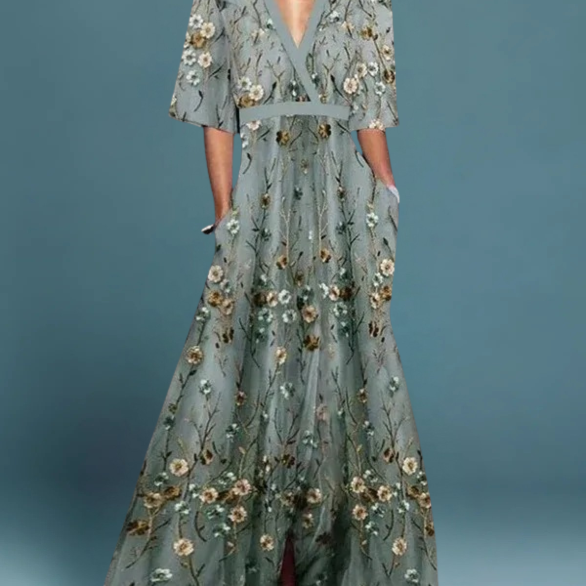 Odette / Vestido largo floral elegante