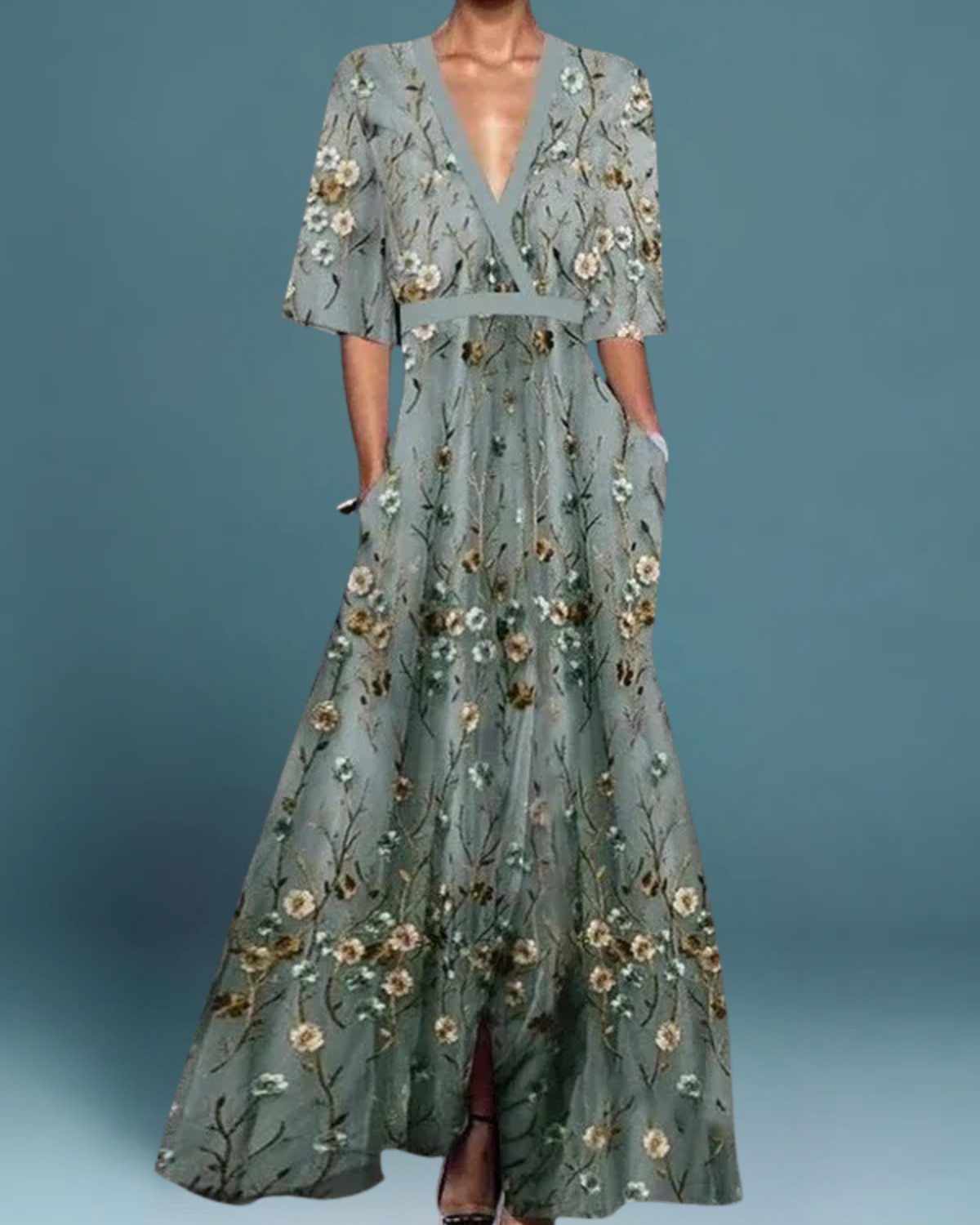 Odette / Vestido largo floral elegante