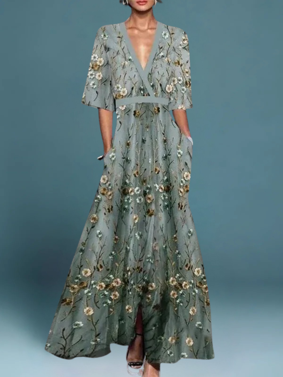 Odette / Vestido largo floral elegante