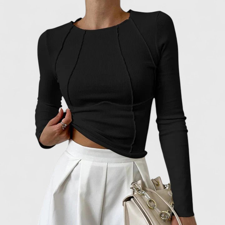Fadela | Top elegante de mujer de manga larga ajustado | Chic