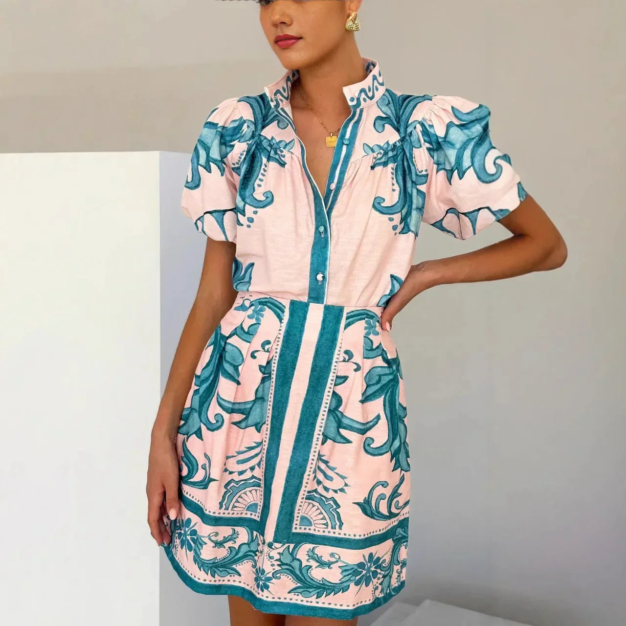 Vestido de cóctel floral de lino Kelsey