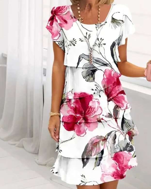 Cynthia™ - Elegante vestido de comodidad con volantes