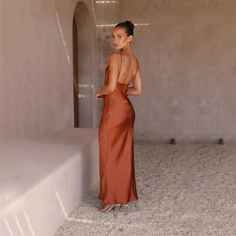 Daira™ | Vestido largo de satén