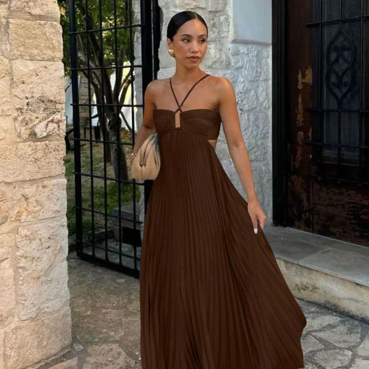 Nina | Vestido Maxi Plisado Elegante