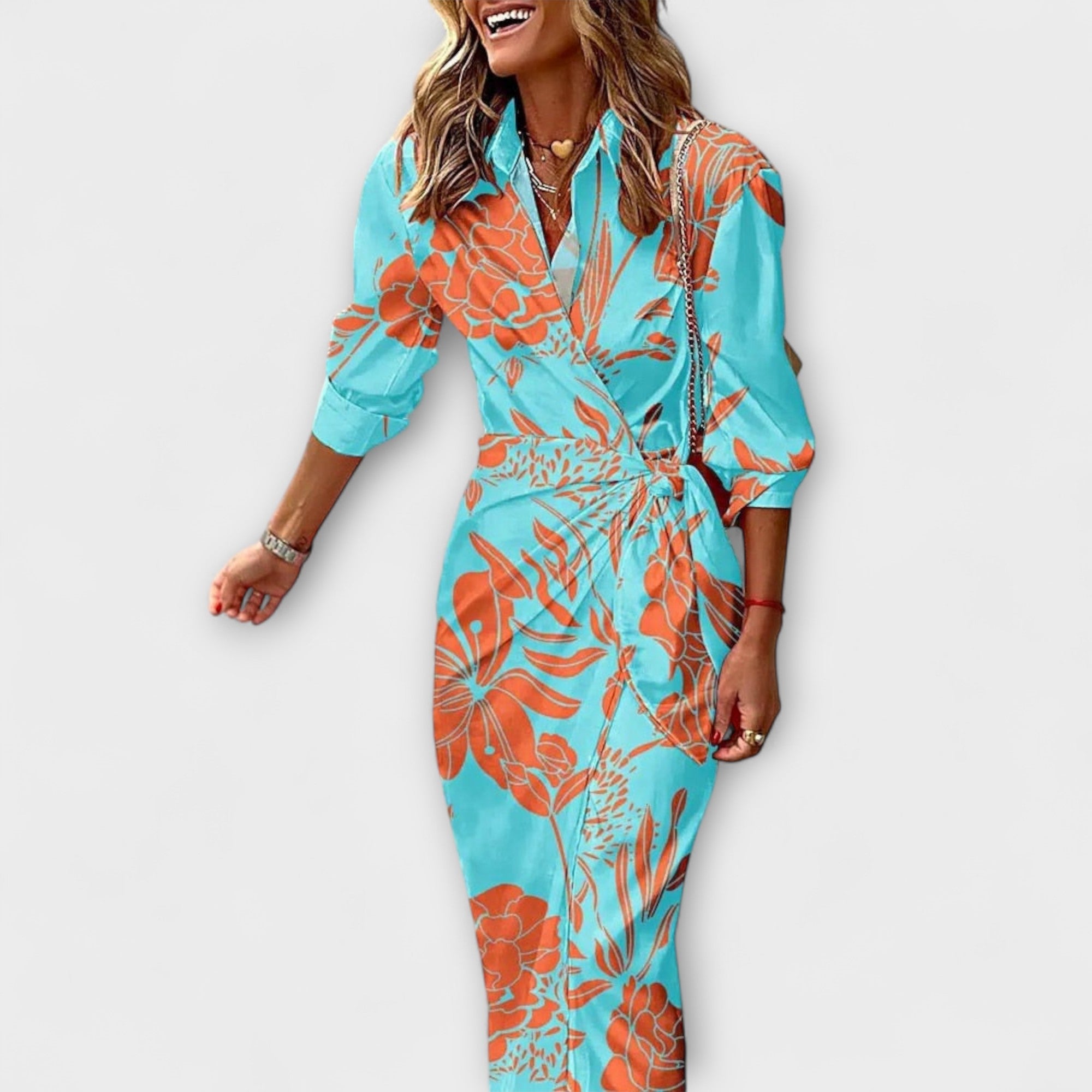 Clarissa - Vestido Camisa Midi Rayado