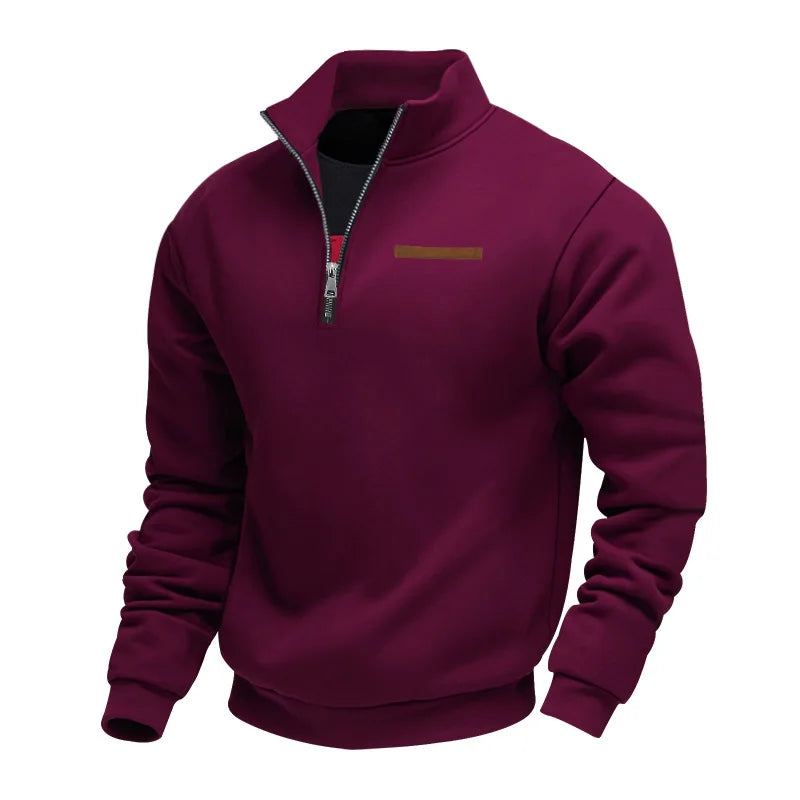 ETHAN – SUDADERA CASUAL DE HOMBRE CON MEDIA CREMALLERA