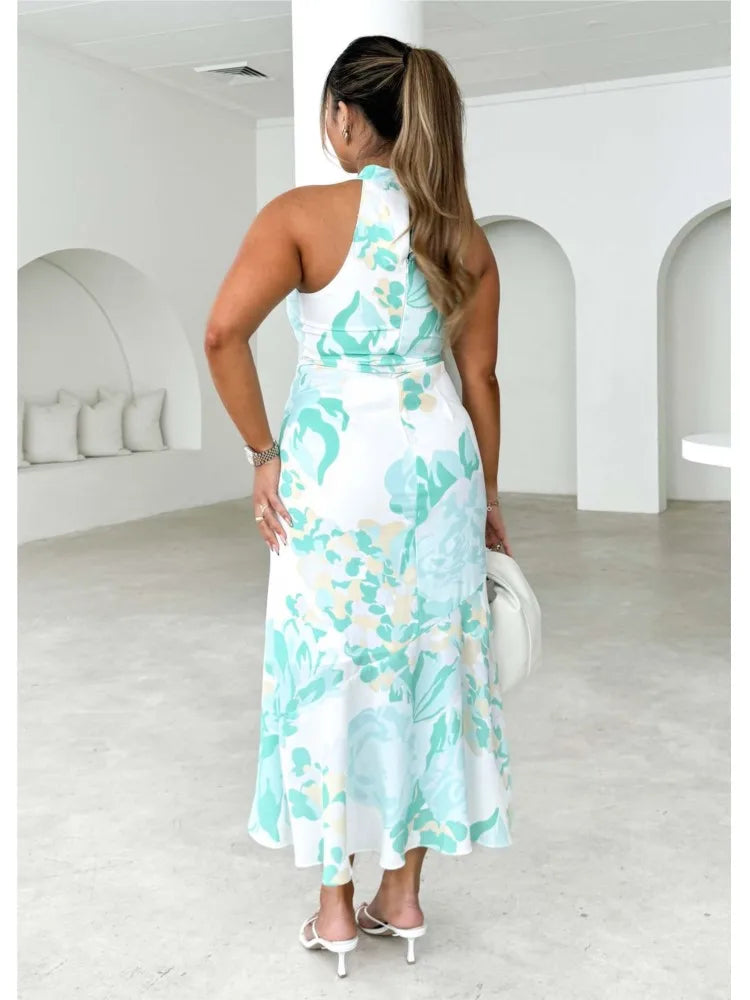 Amira | Vestido Envoltura de Cuello Halter
