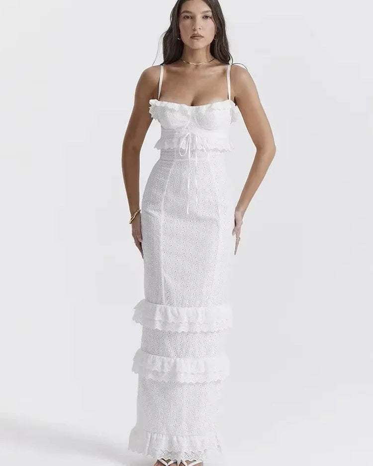 SELENE | VESTIDO LARGO SUEÑO BORDADO LACE