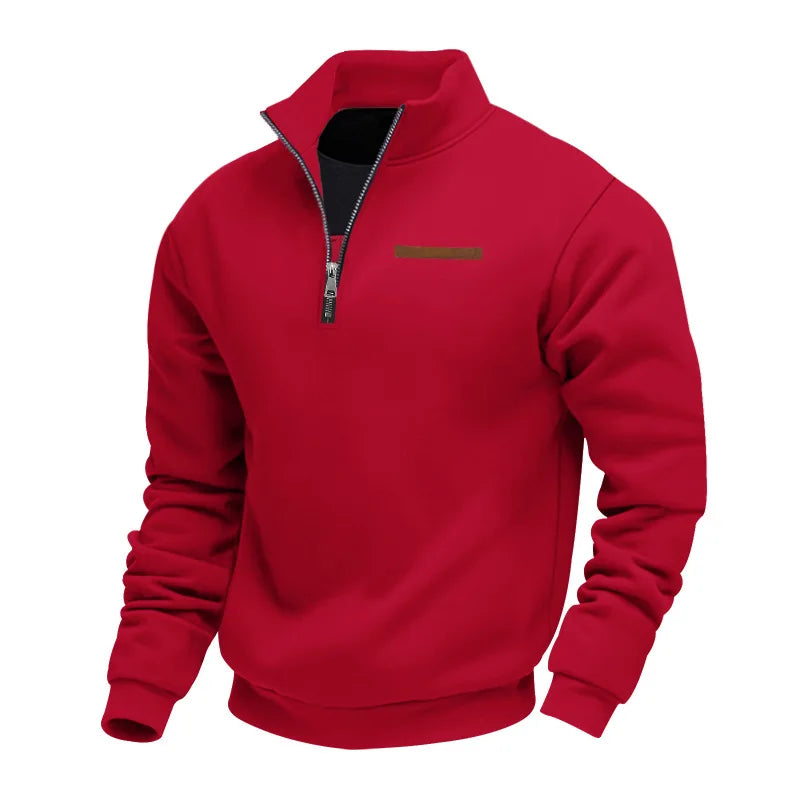ETHAN – SUDADERA CASUAL DE HOMBRE CON MEDIA CREMALLERA