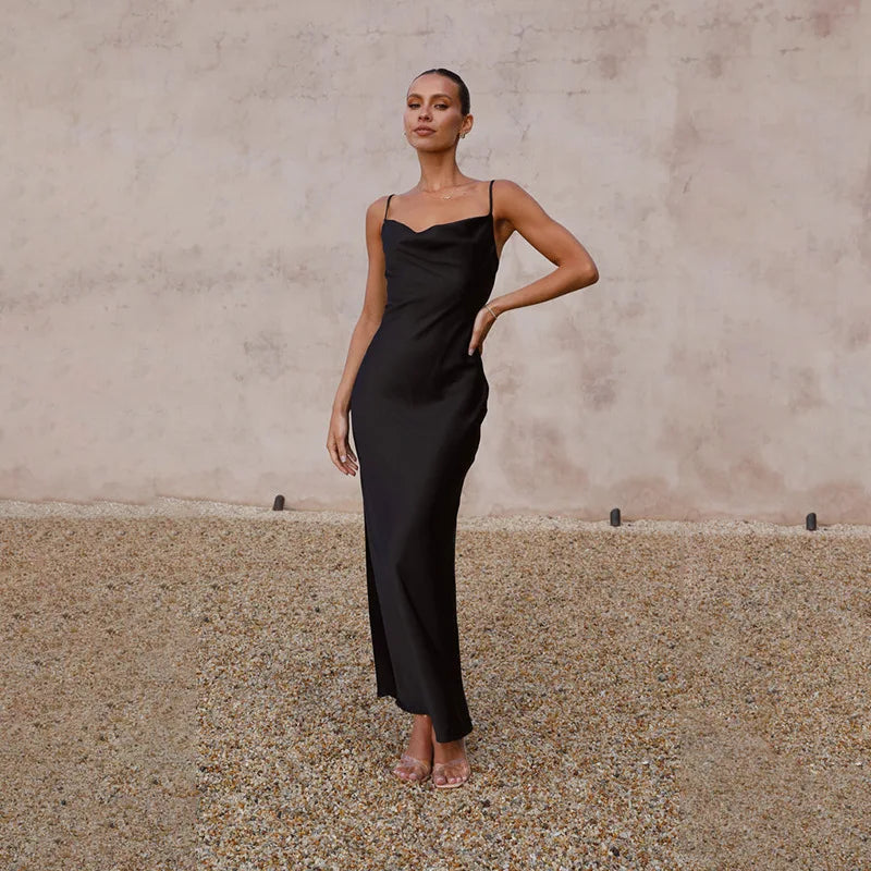 Daira™ | Vestido largo de satén