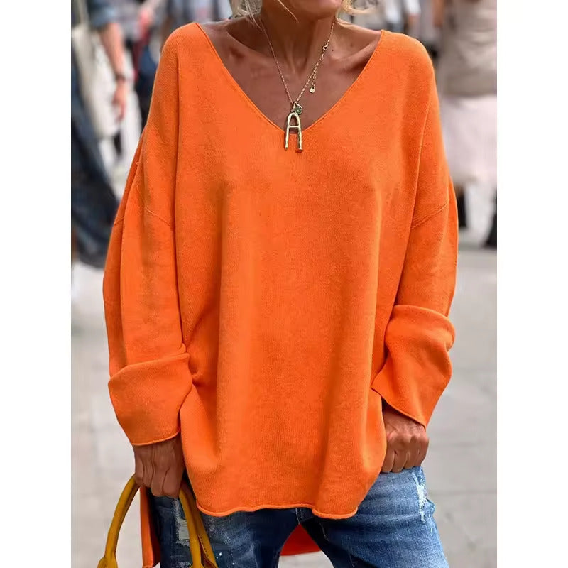 NORA - BLUSA CASUAL CHIC CON ESCOTE EN V