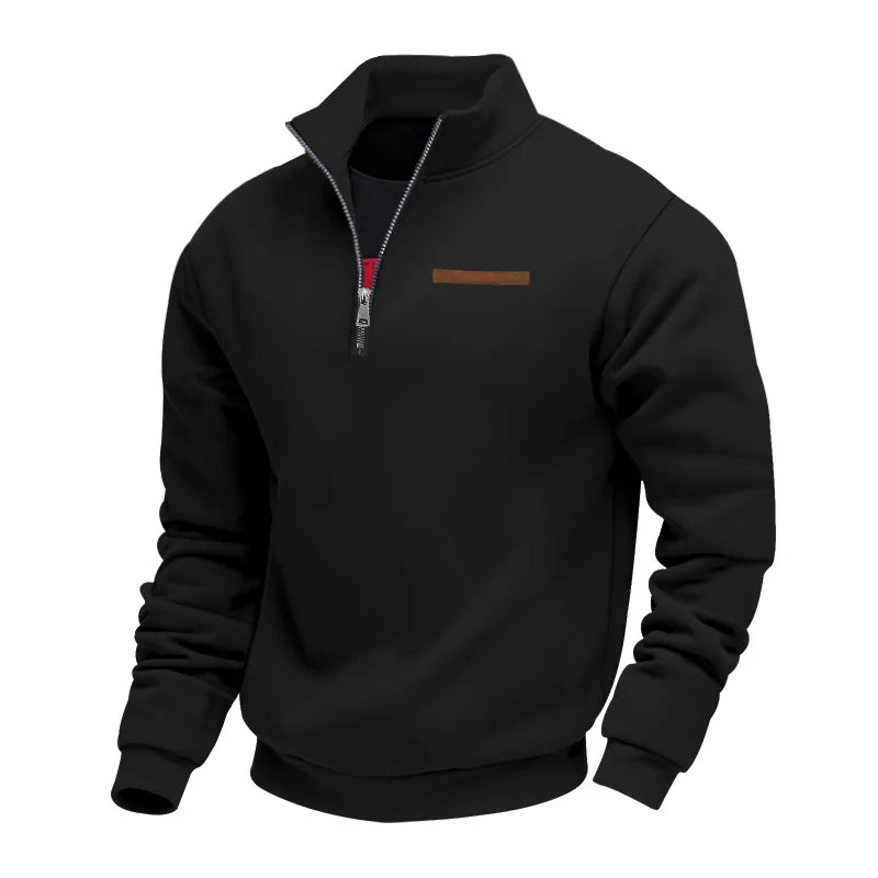 ETHAN – SUDADERA CASUAL DE HOMBRE CON MEDIA CREMALLERA
