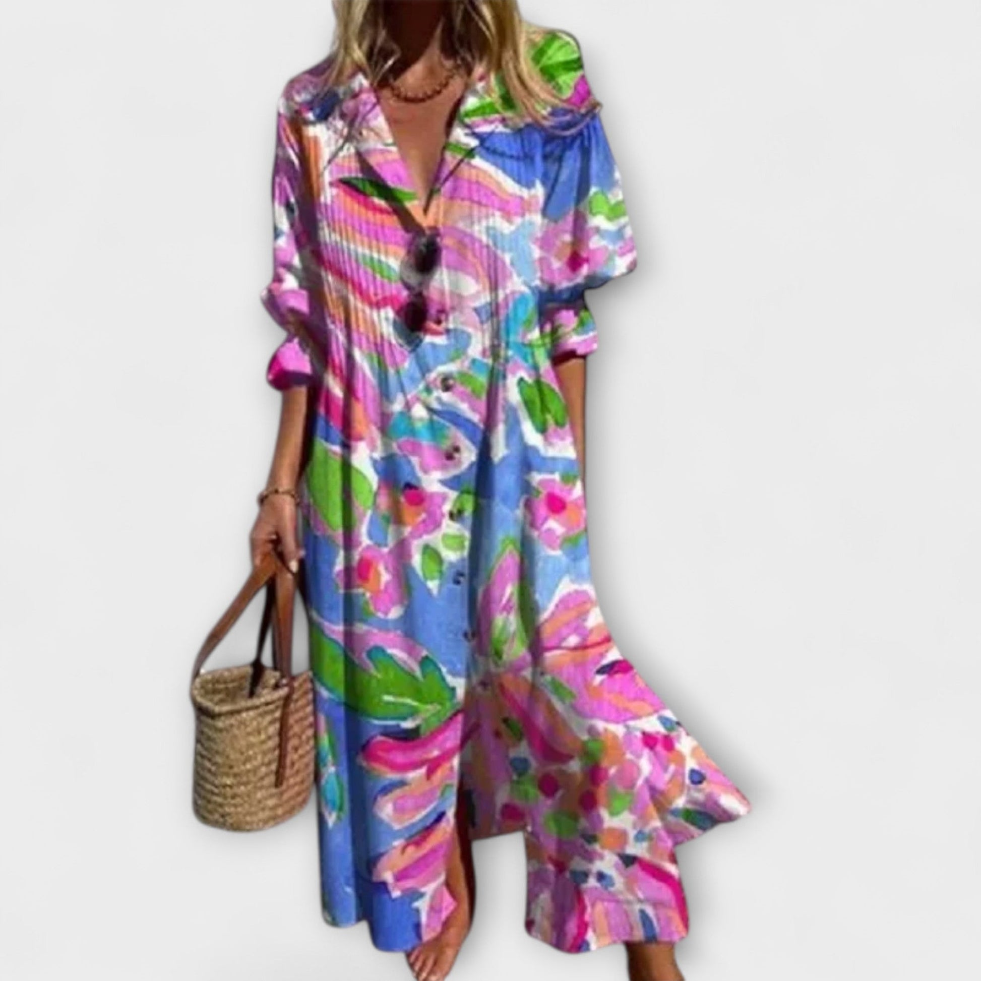 Lila - Vestido Maxi Halagador con Cobertura del Vientre