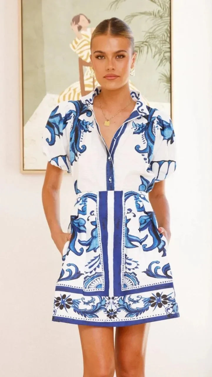 Vestido de cóctel floral de lino Kelsey