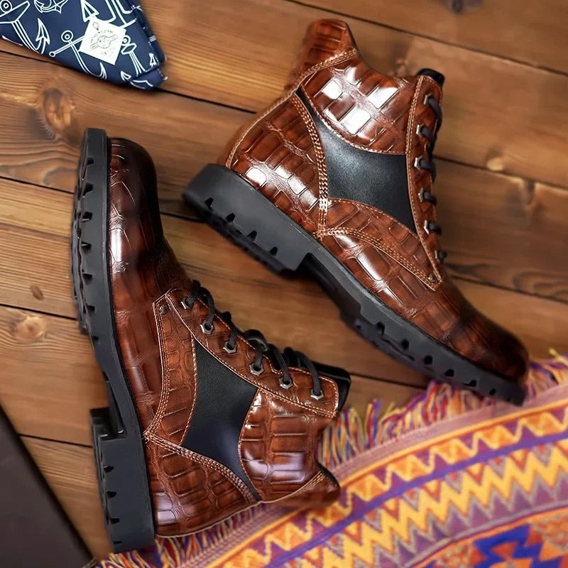 Rendell™ | Botas de Cuero de Cocodrilo