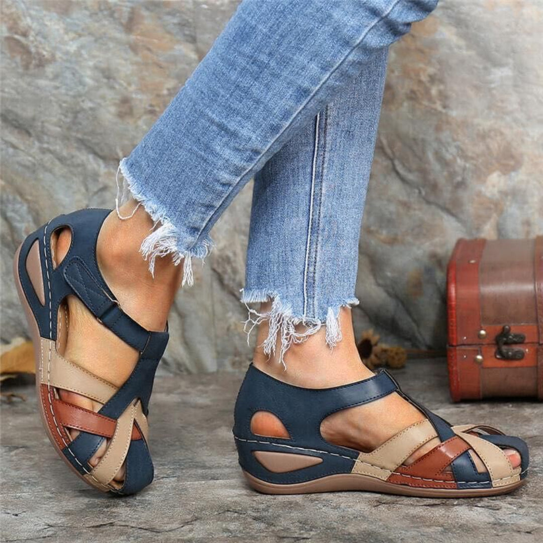 Bianca | Sandalias de cuña de primavera para mujer con tiras cruzadas