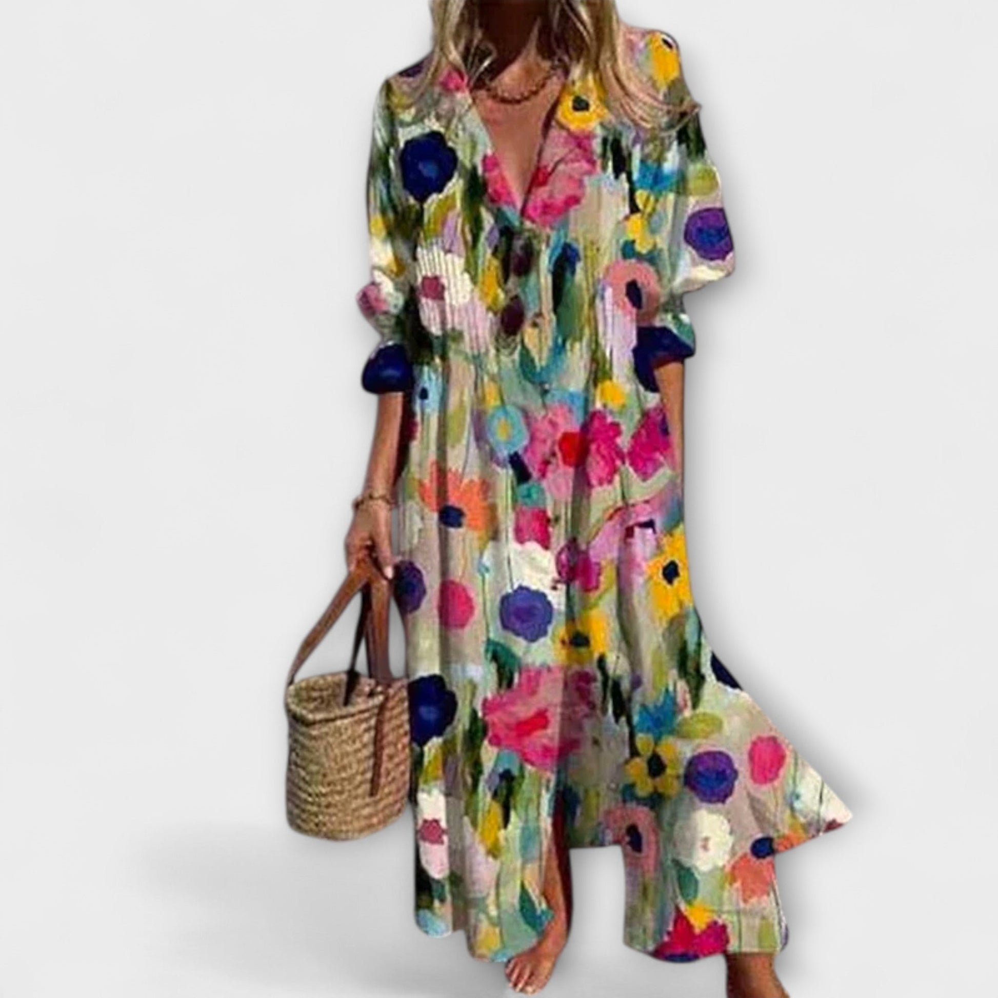 Lila - Vestido Maxi Halagador con Cobertura del Vientre