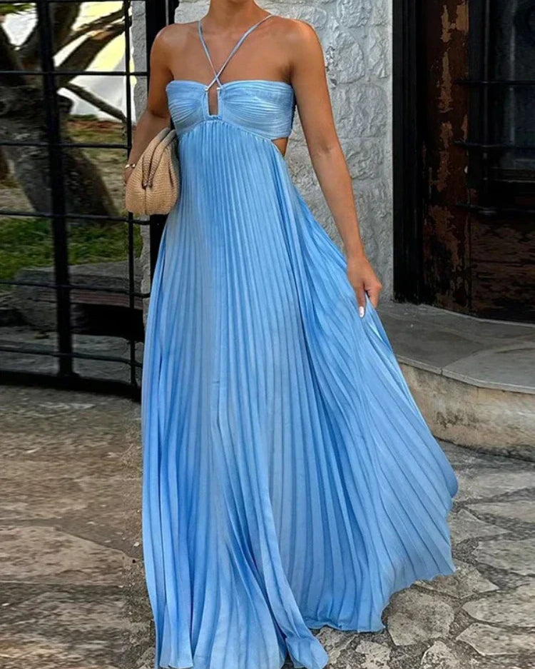 Nina | Vestido Maxi Plisado Elegante
