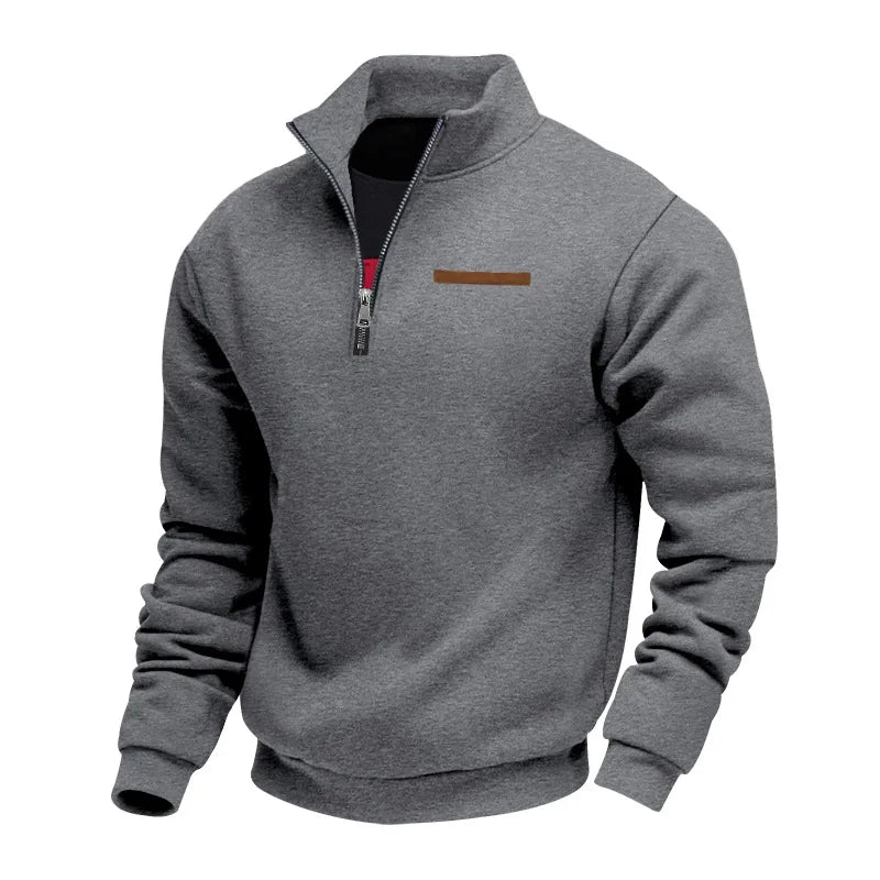 ETHAN – SUDADERA CASUAL DE HOMBRE CON MEDIA CREMALLERA