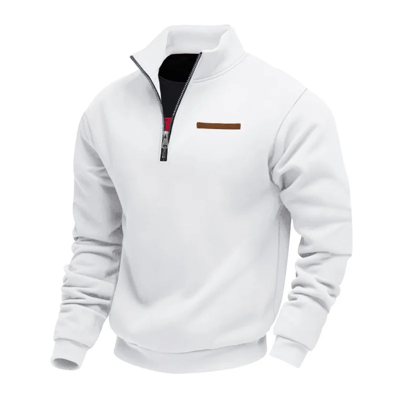 ETHAN – SUDADERA CASUAL DE HOMBRE CON MEDIA CREMALLERA