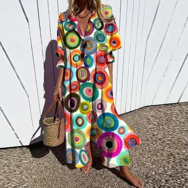 Trishia - Vestido Vibrante de Flores